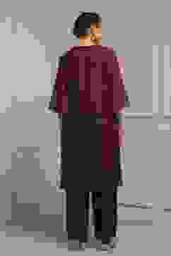 Purple Poly Georgette Printed Straight Suit Set image number 4