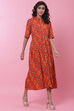 Rust Rayon Fusion Dress image number 3