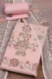 Pink Supernet Unstitched Suit Set image number 0