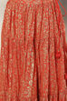 Red Cotton Straight Kurta Skirt Suit Set image number 3