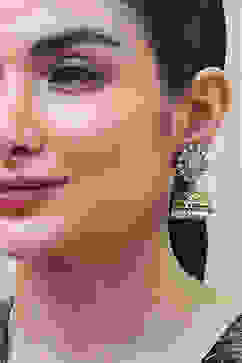 Light Pink Brass Jhumka image number 1