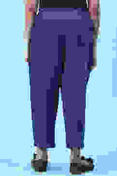 Blue Cotton Solid Pant image number 4