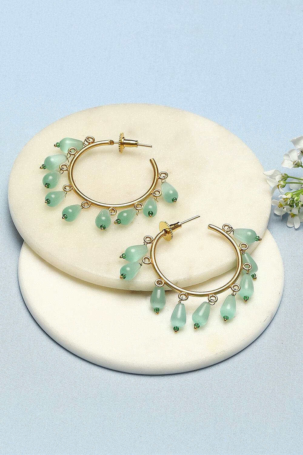 Blue Brass Earrings image number 0