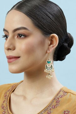 Green Brass Earrings image number 3