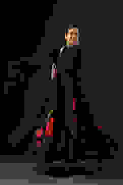 Rohit Bal Black Cotton Silk Anarkali Printed Suit Set image number 0