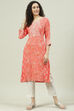 Coral Rayon Straight Printed Kurta image number 5
