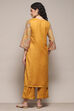 Yellow Cotton Blend Straight Yarndyed 2 Piece Set image number 4