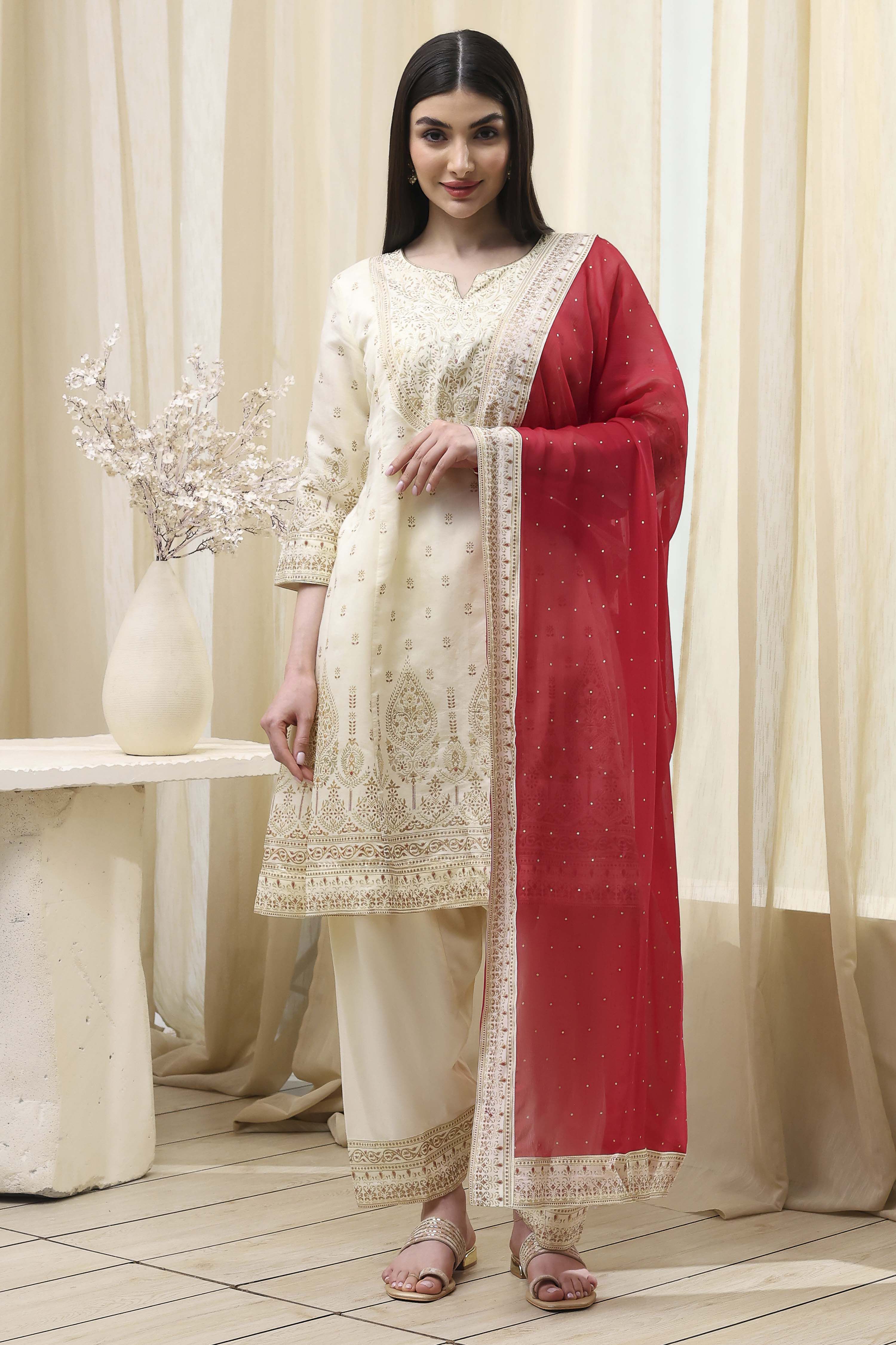 Sap Green Poly Viscose Straight Kurta Salwar Pant Suit Set image number 6