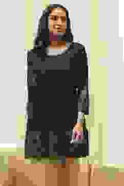 Black Daffodil Straight Printed Kurti image number 6