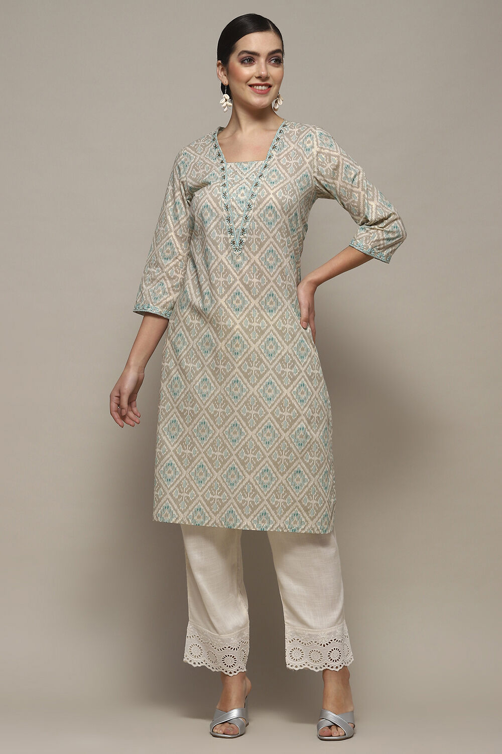 Blue Rayon Straight Kurta image number 0