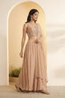 Peach Nylon Straight Lehenga Set image number 3