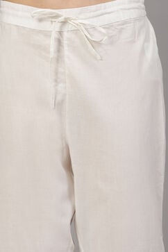 Off White Cotton Anarkali Suit Set image number 2