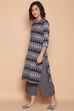Indigo Blue Cotton Straight Kurta Palazzo Suit Set image number 0