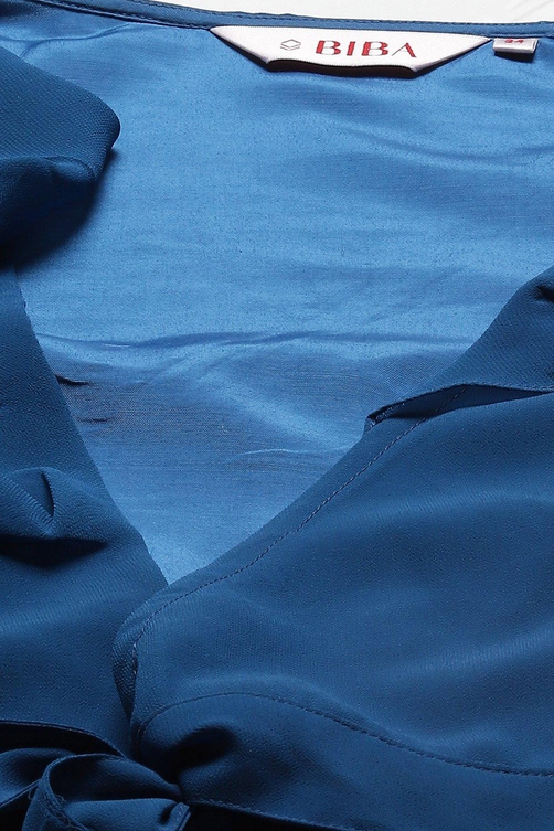 Blue Cotton Blend Lehenga Set image number 1