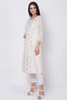 Yellow Poly Cotton A-Line Embroidered Kurta image number 2