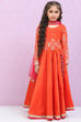 Orange Viscose Blend Lehenga Set image number 0