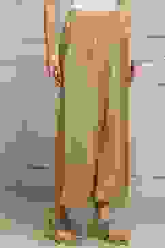 Gold Polyester Straight Dyed Palazzo Pants image number 3
