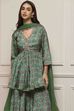 Green Art Silk Gathered Garara Set image number 8