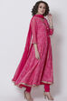 Pink Art Silk Front Open Kurta Churidar Suit Set image number 0