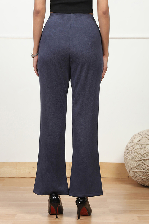 Beige Solid Stretchable Relaxed Fit Pants image number 5