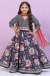 Navy Blue Art Silk Lehenga Set image number 0