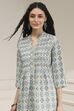 Blue Cotton Printed A-Line Kurta image number 1