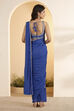 Cobalt Blue Poly Lurex Gathered Saree image number 4