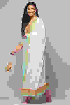 Cream Cotton Straight Suit Set image number 4