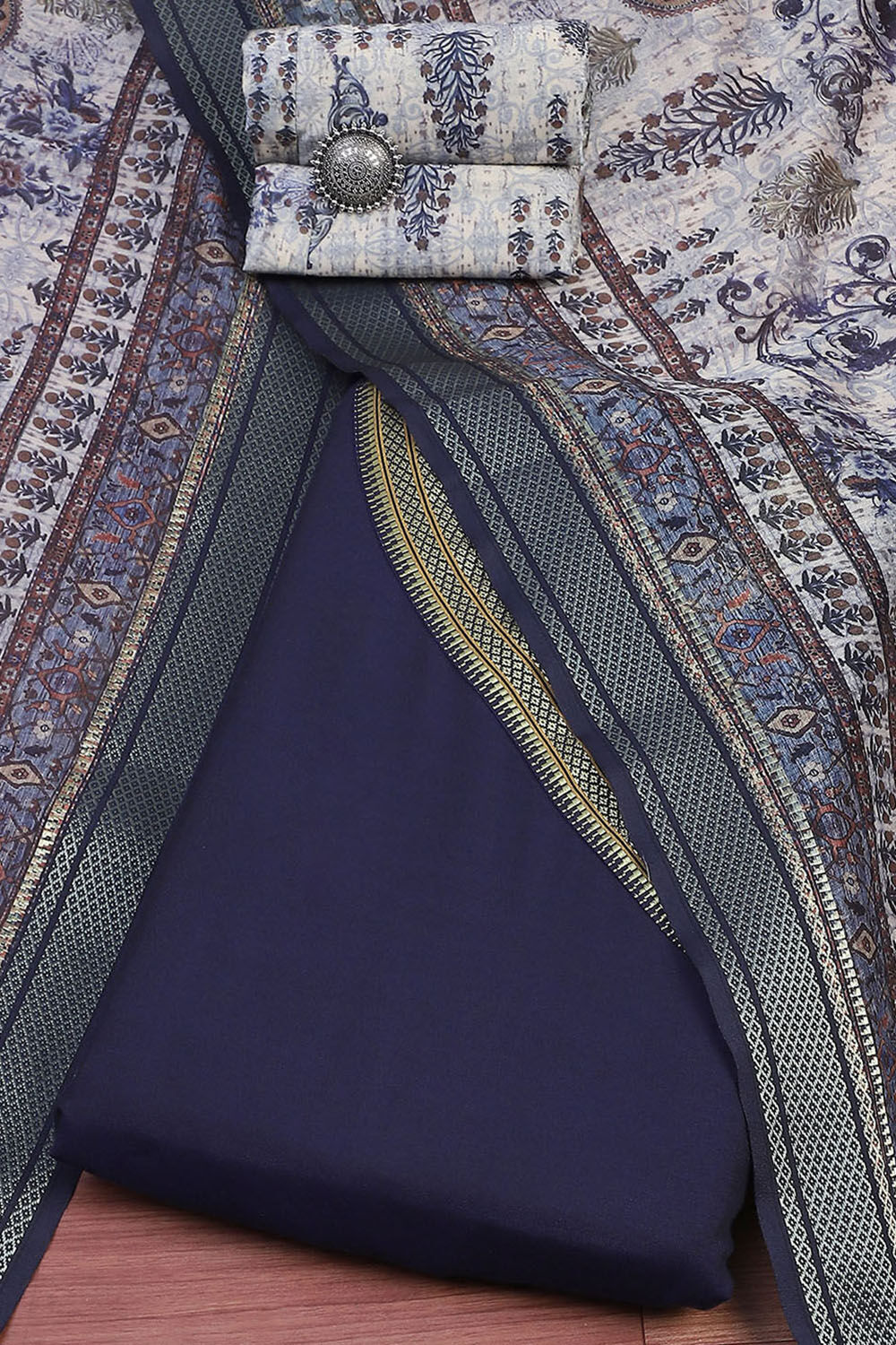 Maroon Cotton Handloom Unstitched Suit Set image number 0