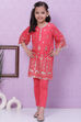 Coral Cotton Straight Printed Kurta Set image number 0