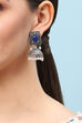Oxidised Dark Blue Earrings image number 1