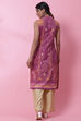 Purple Cotton A-Line Kurta image number 4