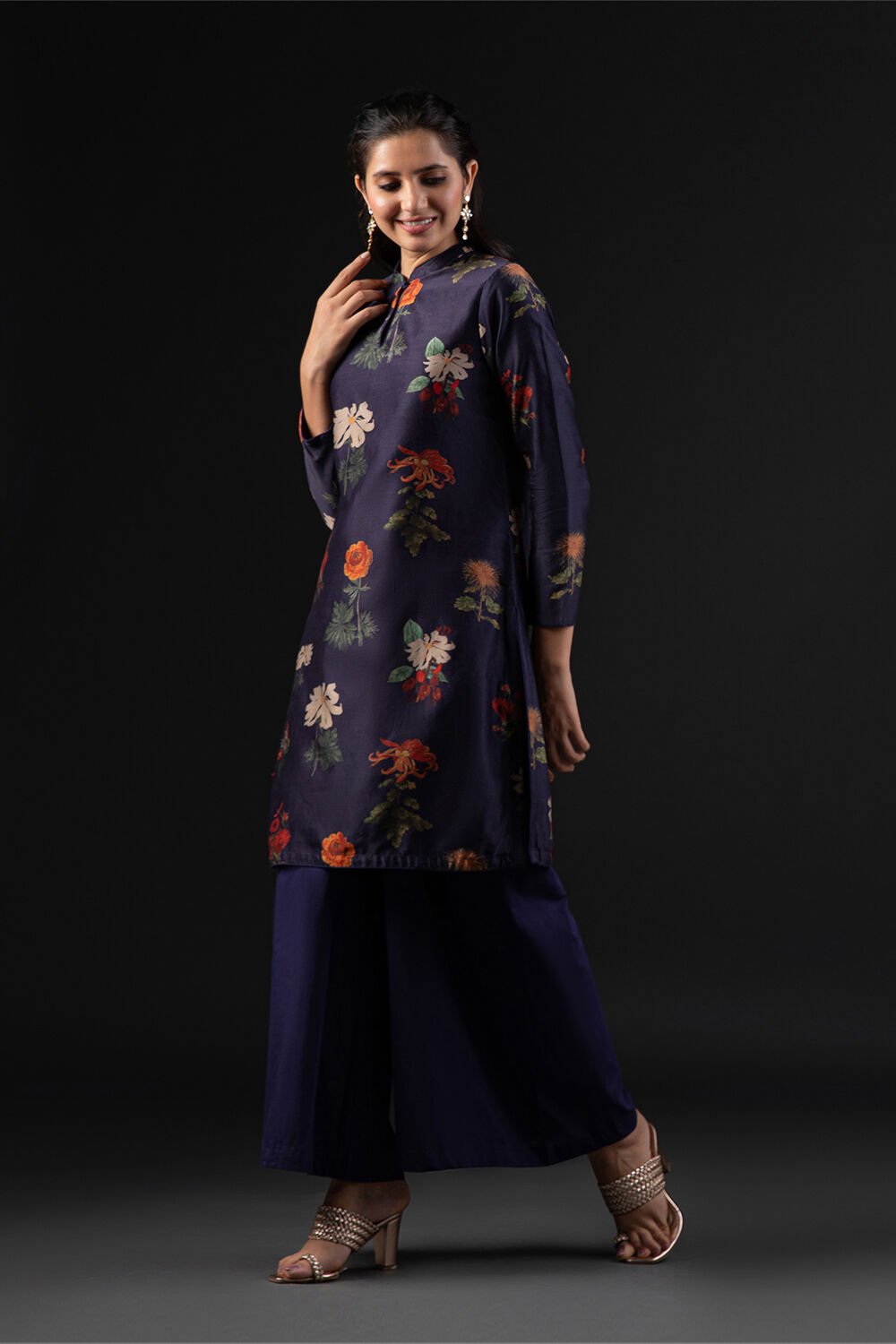 Rohit Bal Off White Cotton Silk Straight Printed Kurta Set image number 3