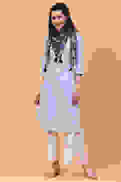 Navy Blue Art Silk Printed Scarf image number 2