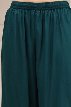 Green Polyester Straight Yarndyed Suit Set image number 4