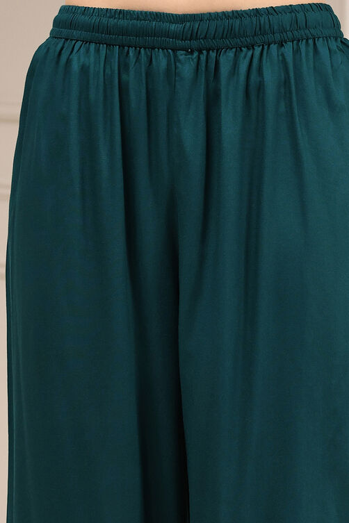 Green Polyester Straight Yarndyed Suit Set image number 4