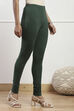 Camel Cotton Blend Solid Churidar image number 3