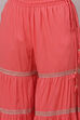 Coral Viscose Straight Kurta Garara Suit Set image number 3