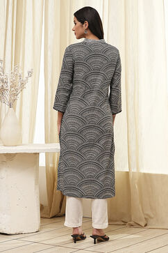 Black Straight Kurta image number 3