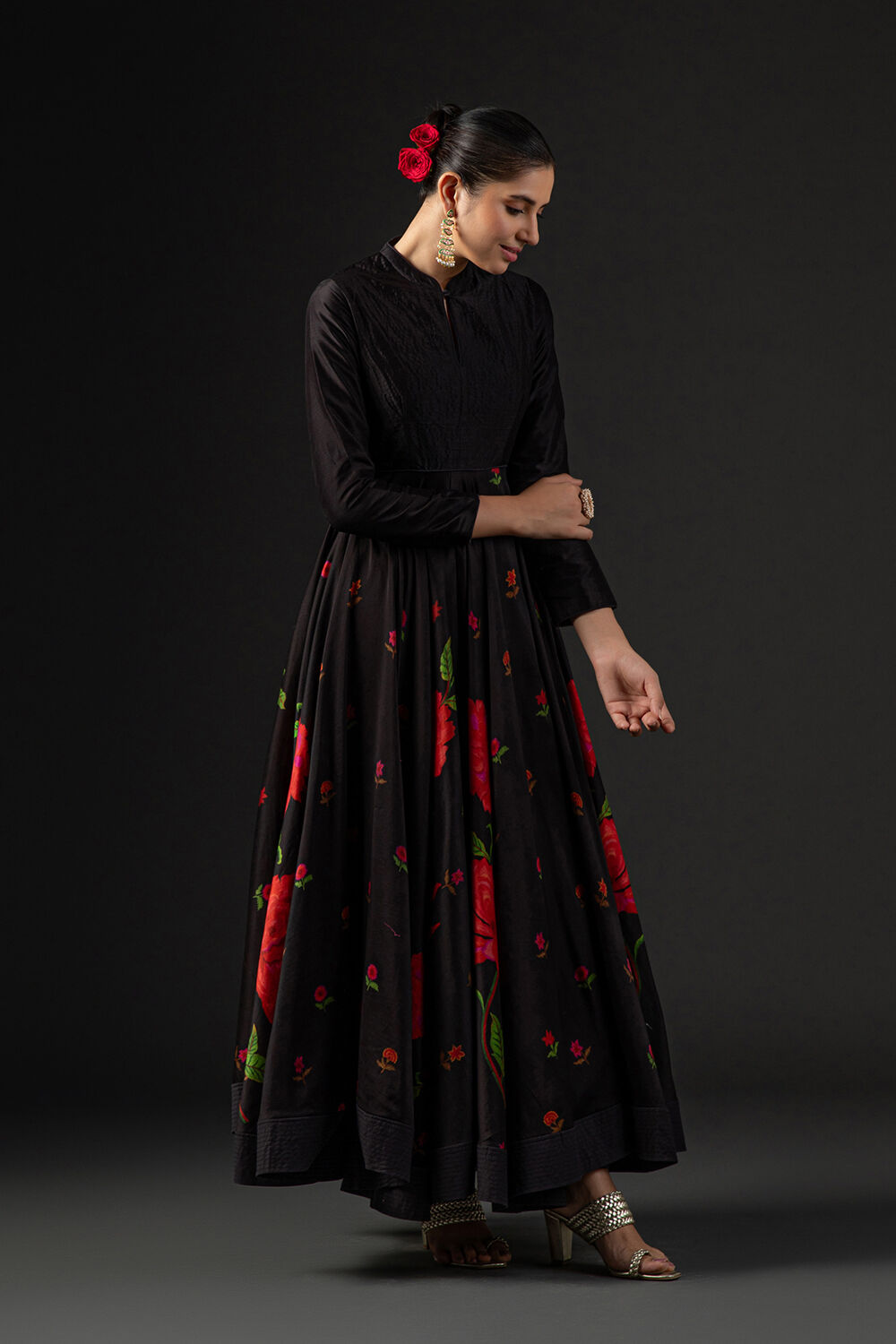 Rohit Bal Ivory Cotton Silk Anarkali Printed Suit Set image number 8