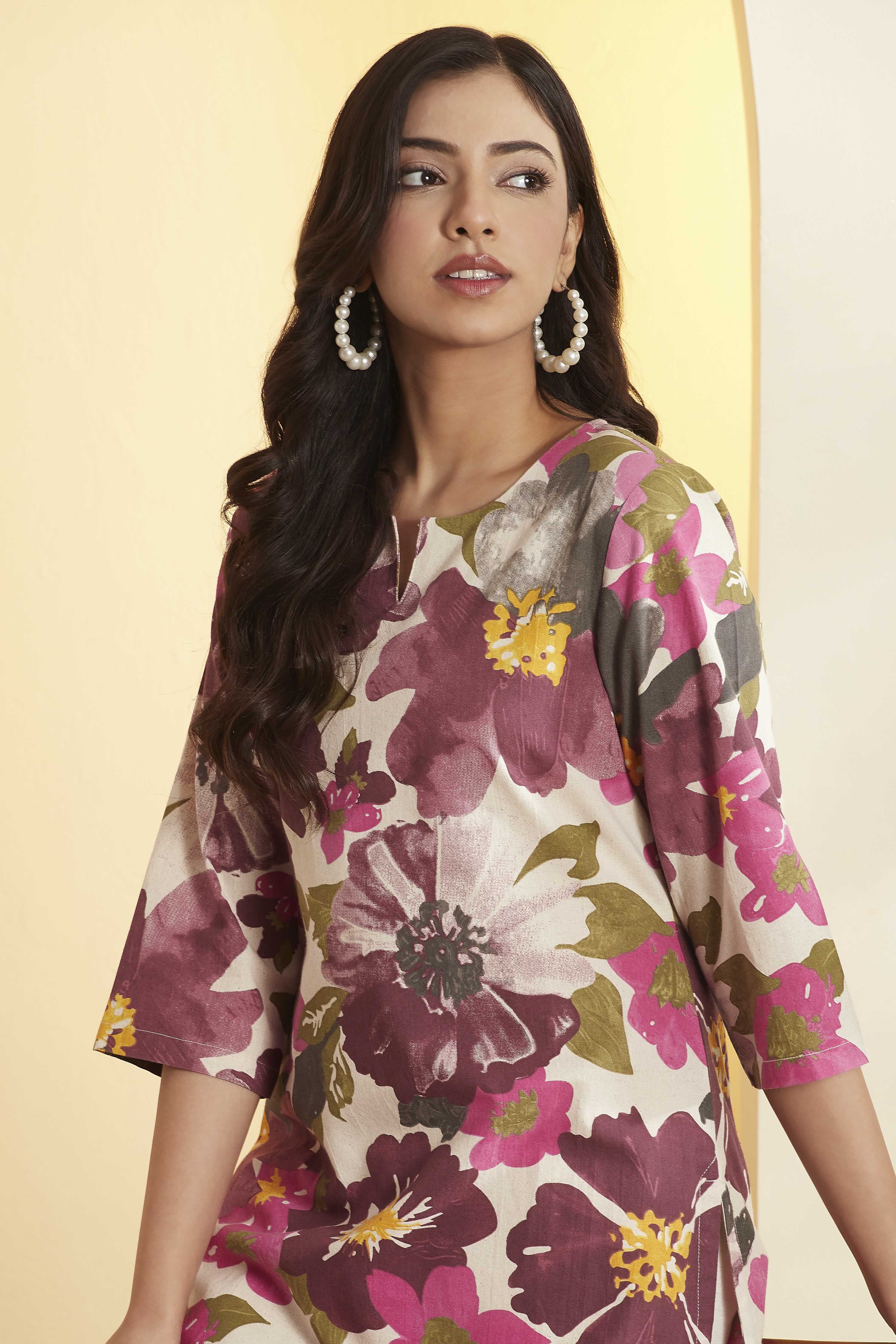 Multi Cotton Straight Kurta image number 1