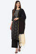 Black Cotton Unstitched Suit Set image number 6
