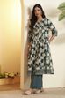 Green Cotton A-Line Kurta image number 0