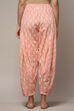 Peach & White Cotton Printed Relaxed Salwar image number 2