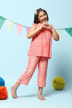 Coral Rayon Printed Sleepwear image number 0