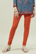 Camel Cotton Blend Solid Churidar image number 3