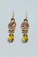 Yellow & Pink Brass Earrings image number 2