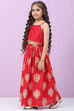Red Art Silk Lehenga Set image number 3