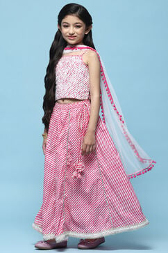 Pink Cotton Straight Set image number 4