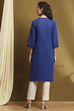 Pink Cotton Blend Solid Straight Kurta image number 3